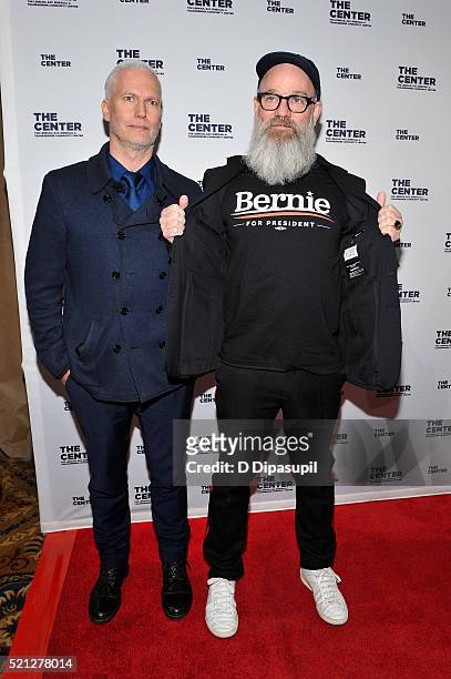 Klaus Biesenbach and Michael Stipe attend The LGBT Center of New York's annual fundraising dinner honoring Mary-Louise Parker and BNY Mellon at...