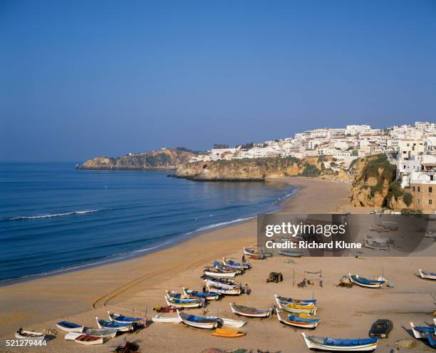 beach at albufeira - albufeira stock pictures, royalty-free photos & images