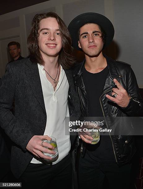 Actor Ferdia Walsh-Peelo and musician Hudson Thames attend a special screening of "Sing Street" hosted by The Weinstein Company and Adam Levine at...