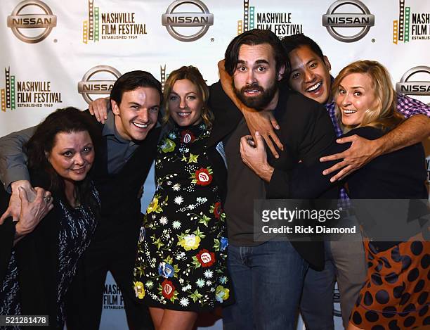 What's the Matter with Gerald" Actors Kathy Cash, Jonathan Everett, Emily Todoran, Jacob York, Daniel Chioco and Claudia Church attend the 2016...