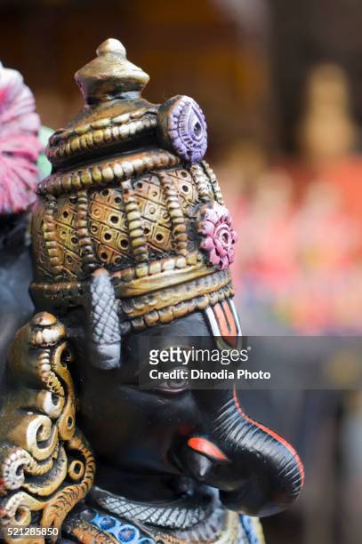 idol of lord ganesh, pune, maharashtra, india, asia - pune city stock-fotos und bilder
