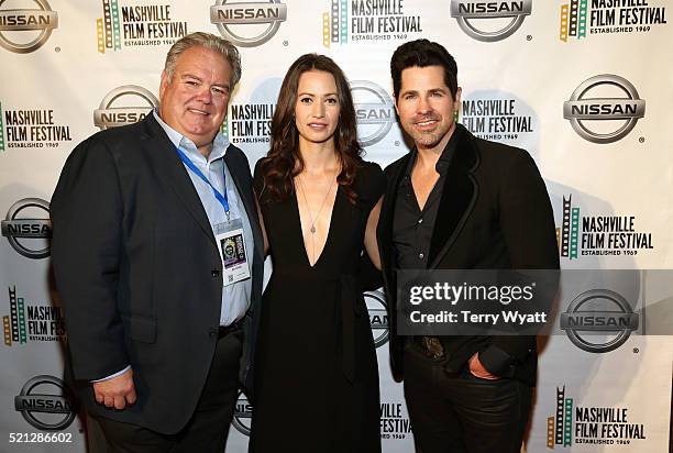Jim O'Heir, Kristen Gutoskie and JT Hodges attend the 2016 Nashville Film Festival premiere at Regal Green Hills on April 14, 2016 in Nashville,...