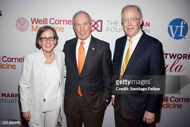 Dr. Mary Roman, Michael R. Bloomberg and Dr. Richard Devereux attend 2016 Marfan Foundation HeARTworks Gala at Cipriani 42nd Street on April 14, 2016...
