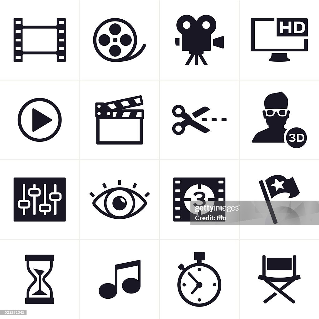 Movie Making and Video Editing Icons