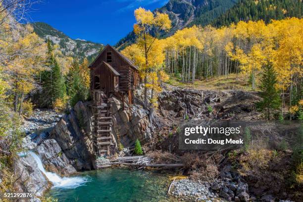 crystal mill and aspen grove, ghost town of crystal, colorado - ghost river wilderness area stock pictures, royalty-free photos & images