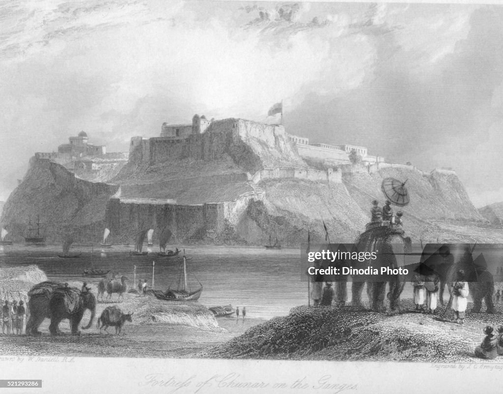 Chunar Rots Ganges Rotsformatie Fort Of Chunar Of The Ganges Uttar Pradesh India High-Res Stock Photo ...