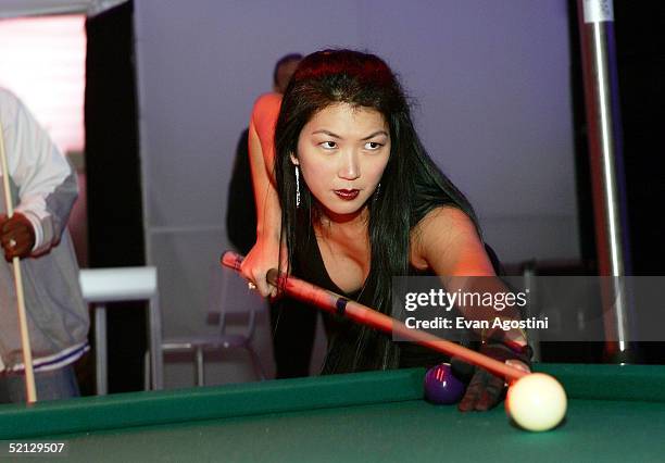 Professional billiard player "The Black Widow" Jeanette Lee attends ESPN The Magazine - Game Night at the NEXT House on February 3, 2005 in...