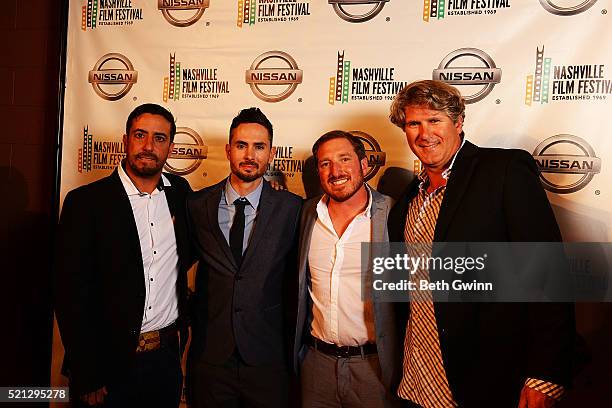 Ian Simon, Ryan Lacen, Anthony Balding, and Justin bundy of the film "The Dust Storm" attends the 2016 Nashville Film Festival at Regal Green Hills...