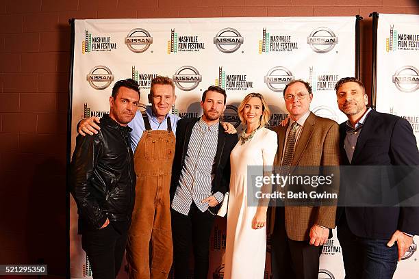 Jesse James Loccorriere, Rory Feek, Linds Edwards, Heidi Feek, and Aaron Carnahan attends the 2016 Nashville Film Festival at Regal Green Hills on...