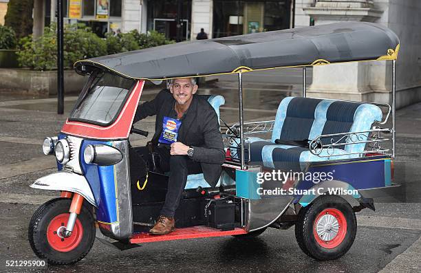 Gary Lineker launches 'Walkers Spell & Go' at Marble Arch on April 15, 2016 in London, England.