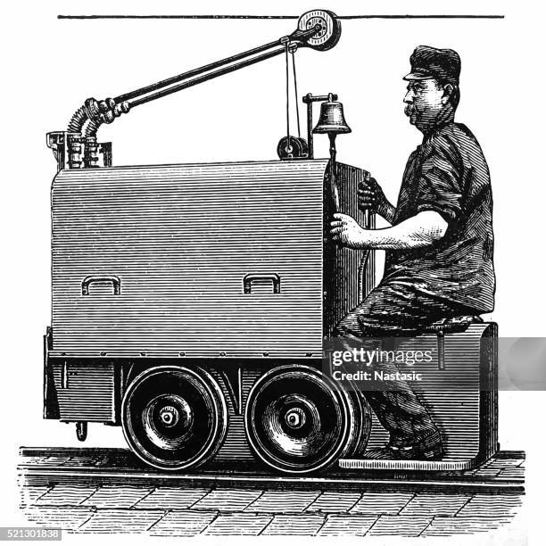 electric mine locomotive - steep stock illustrations