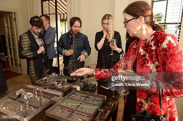 Gueets attend the launch of Jade Jagger's new fine jewelry collection at Chateau Marmont on April 14, 2016 in Los Angeles, California.