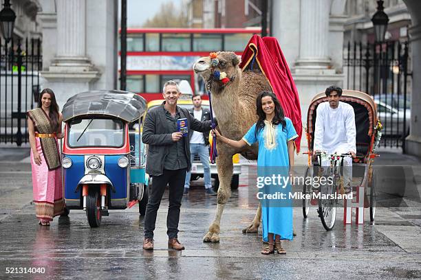 Gary Linker launches 'Walkers Spell & Go' at Marble Arch on April 15, 2016 in London, England.