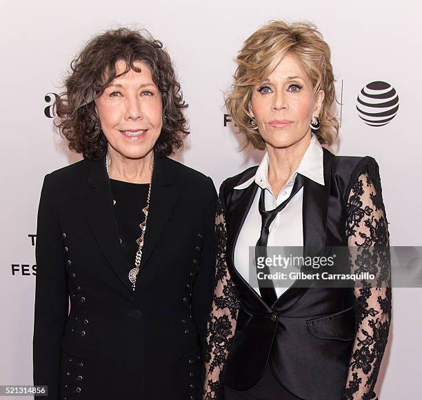 Actress, comedian, writer, singer and producer, Lily Tomlin and actress, writer, political activist, former fashion model and fitness guru, Jane...
