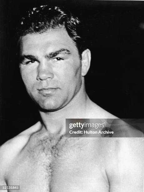 German boxer Max Schmeling poses for a portrait while training for a rematch title bout against Joe Louis, early 1930s.