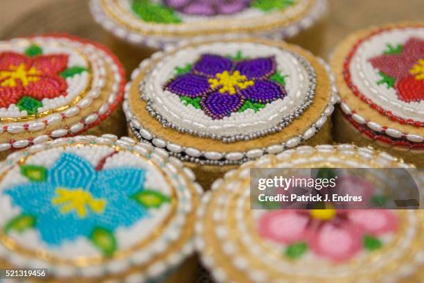 alaska native beadwork - native north american people stock pictures, royalty-free photos & images