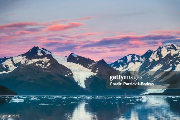 surprise and cataract glaciers - prince william sound stock-fotos und bilder