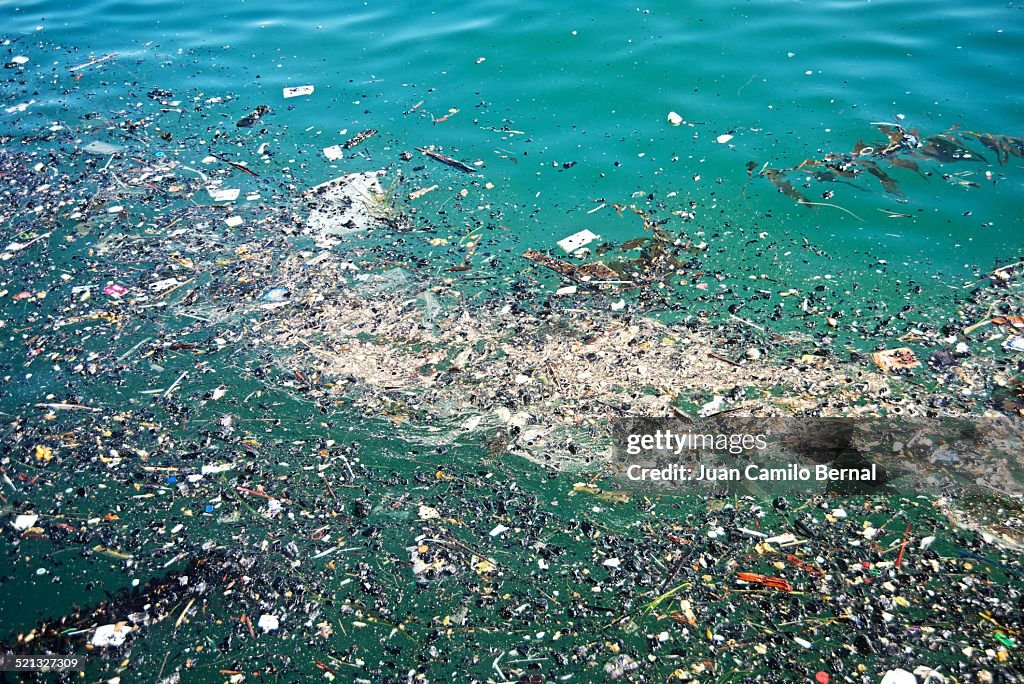 Trashy ocean water