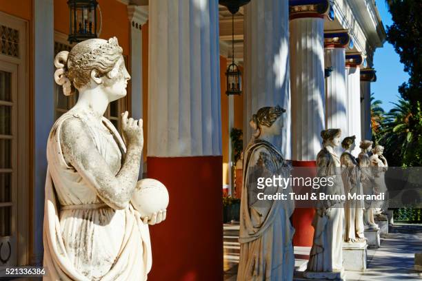 greece, ionian island, corfu island, achilleion palace of empress elisabeth of austria - palazzo reale foto e immagini stock