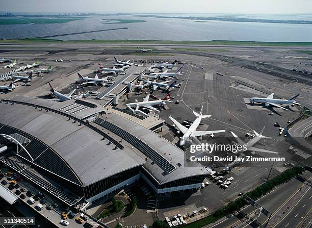 john f. kennedy international airport - aeroporto internazionale jfk foto e immagini stock