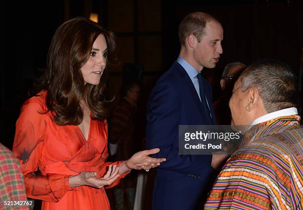 Catherine, Duchess of Cambridge and Prince William, Duke of Cambridge attend a reception celebrating UK and Bhutanese friendship and cooperation at...