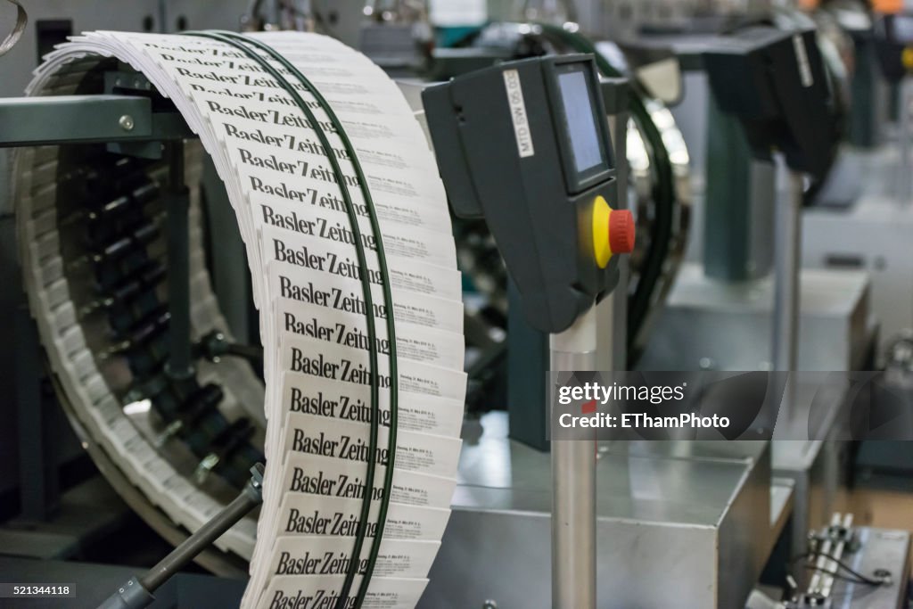 Newspaper production at Tamedia Zurich printing plant