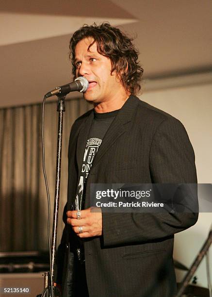 Singer Jon Stevens performs at the "Gift Of Life" Charity event at the New South Wales League Club January 4, 2005 in Sydney, Australia. The event is...