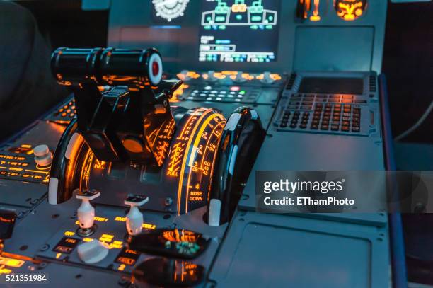 airbus a320 cockpit - aeroplane parts stock pictures, royalty-free photos & images