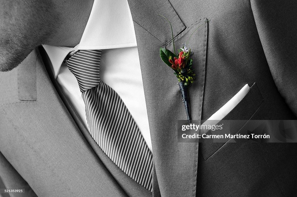 Groom and corsage