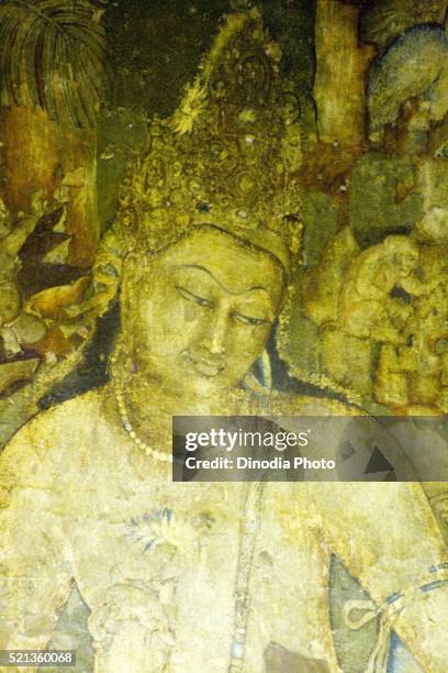 padmapani painting ajanta cave no 1 in aurangabad at maharashtra, india - ajanta caves stockfoto's en -beelden