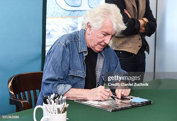 Musician Graham Nash signs copies of his new album 'The Path Tonight' at Barnes & Noble Citigroup Center on April 15, 2016 in New York City.