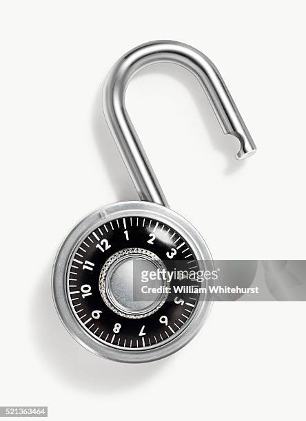 open combination lock - unlock stock pictures, royalty-free photos & images