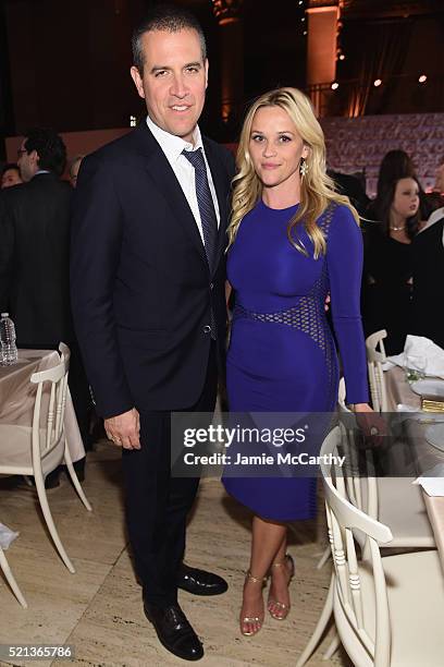 Event hosts Jim Toth and Reese Witherspoon attend Stand Up To Cancer's New York Standing Room Only, presented by Entertainment Industry Foundation,...