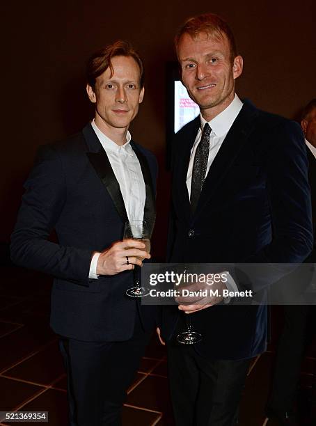 Edward Watson and Matt Cain attend the Winq Spring Ball in aid of the Elton John Aids Foundation at Rosewood London on April 15, 2016 in London,...