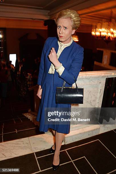 Matt Tedford aka Margaret Thatcher, Queen of Soho, attends the Winq Spring Ball in aid of the Elton John Aids Foundation at Rosewood London on April...