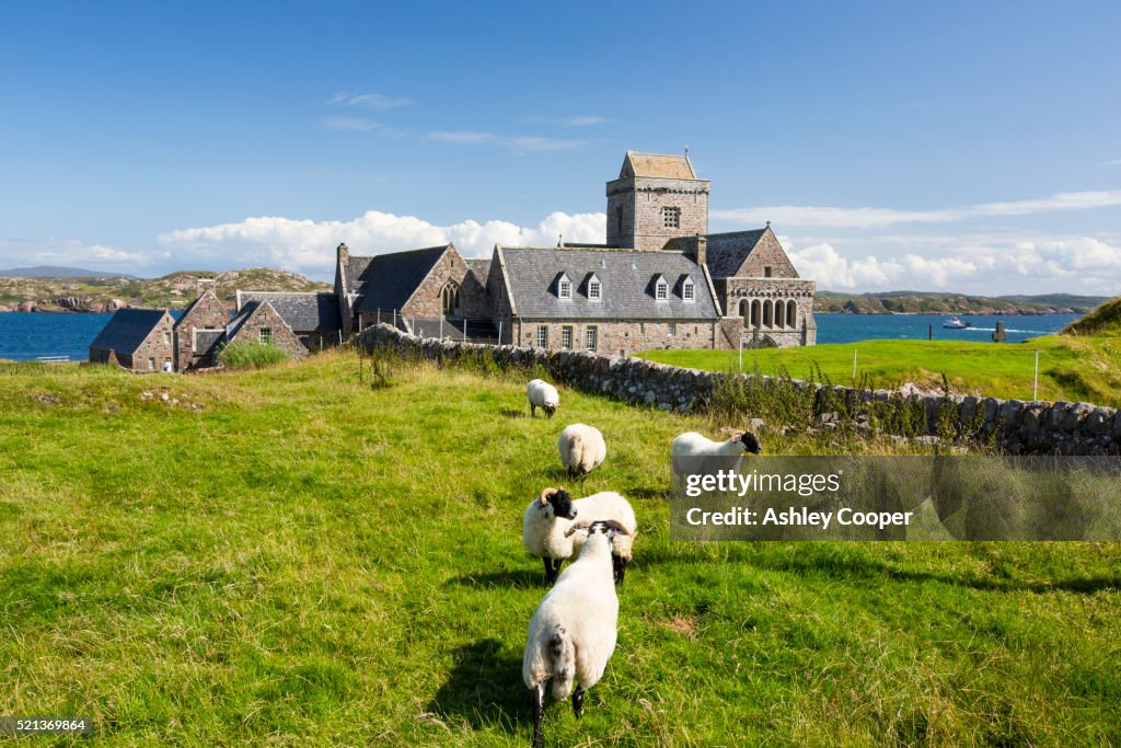 Iona Abbey on Iona, off Mull, Scotland, UK.