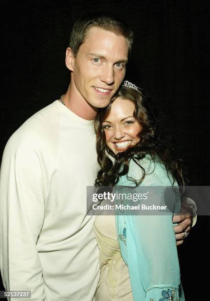 Pitcher Kris Benson and wife Anna Benson attend her birthday bash and Lingerie Bowl Party at Shelter on February 4, 2005 in Los Angeles, California.