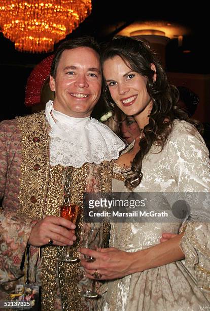 Greg McPherson and Nicolle Bartos attend The Centennial Bachelors Ball at The Beverly Hilton on February 4, 2005 in Los Angeles, California. The...