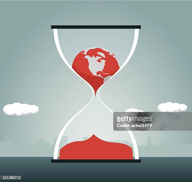 hourglass, change, globe, clock, time, earth, melting - climate change illustration stock illustrations