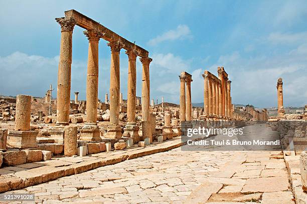 jordan, archeological site of jerash - jerash stock pictures, royalty-free photos & images