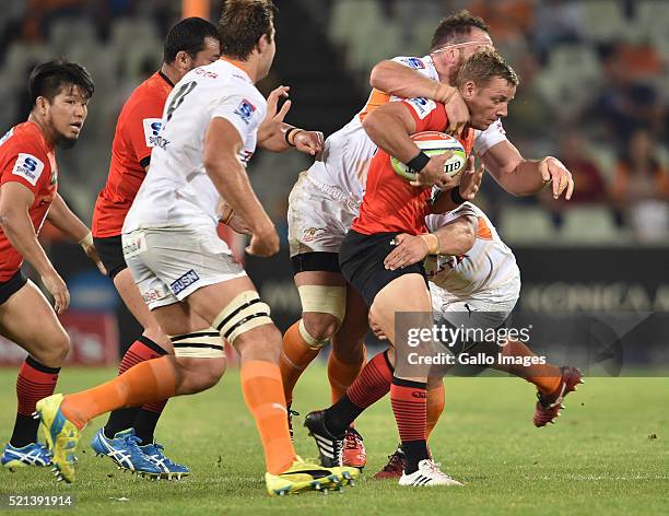 Riaan Viljoen of the Sunwolves during the Super Rugby match between Toyota Cheetahs and Sunwolves at Toyota Stadium on April 15, 2016 in...