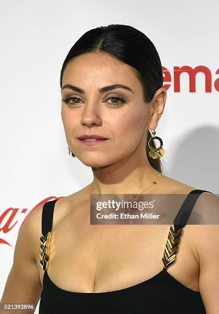 Actress Mila Kunis, one of the recipients of the Female Stars of the Year Award, attends the CinemaCon Big Screen Achievement Awards brought to you...