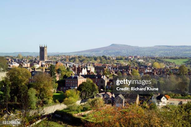 view of ludlow england - ludlow shropshire imagens e fotografias de stock