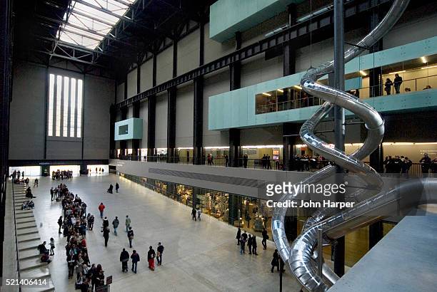 interior of tate modern - tate modern stock pictures, royalty-free photos & images