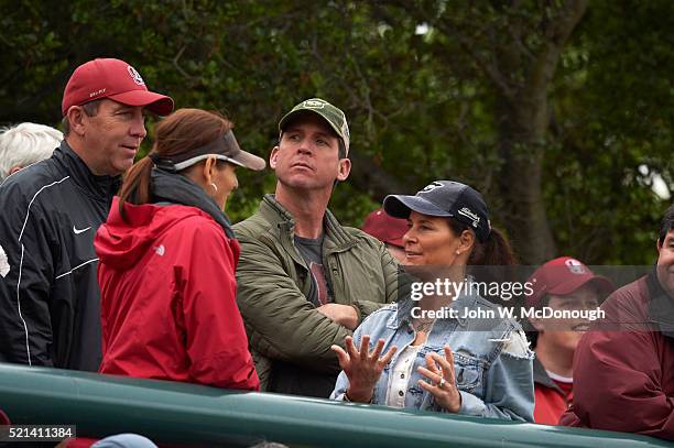 Stanford Christian McCaffrey father Ed in stands during spring game at Cagan Stadium. Palo Alto, CA 4/9/2016 CREDIT: John W. McDonough