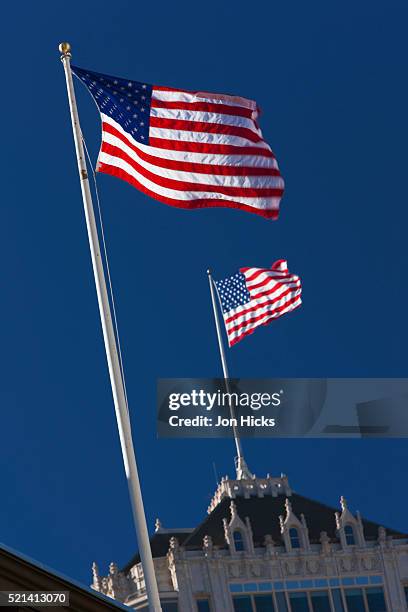 stars and stripes above nob hill. - nob hill stock pictures, royalty-free photos & images