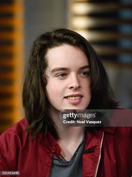 Ferdia Walsh-Peelo visits "Extra" at Universal Studios Hollywood on April 15, 2016 in Universal City, California.