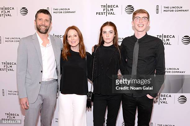 Julianne Moore, Bart Freundlich and children Liv Freundlich and Caleb Freundlich attend "Wolves" Premiere - 2016 Tribeca Film Festival at SVA Theatre...