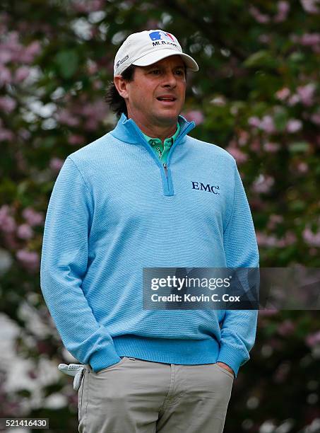 Billy Andrade waits to tee off the fourth hole during the first round of the Mitsubishi Electric Classic at TPC Sugarloaf on April 15, 2016 in...