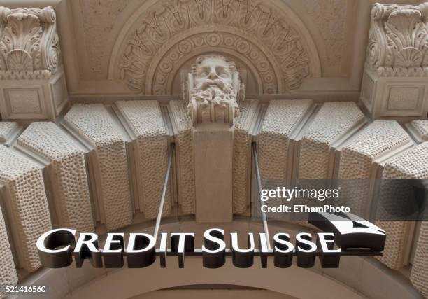 credit suisse headquarters on paradeplatz in zurich - credit suisse stock pictures, royalty-free photos & images